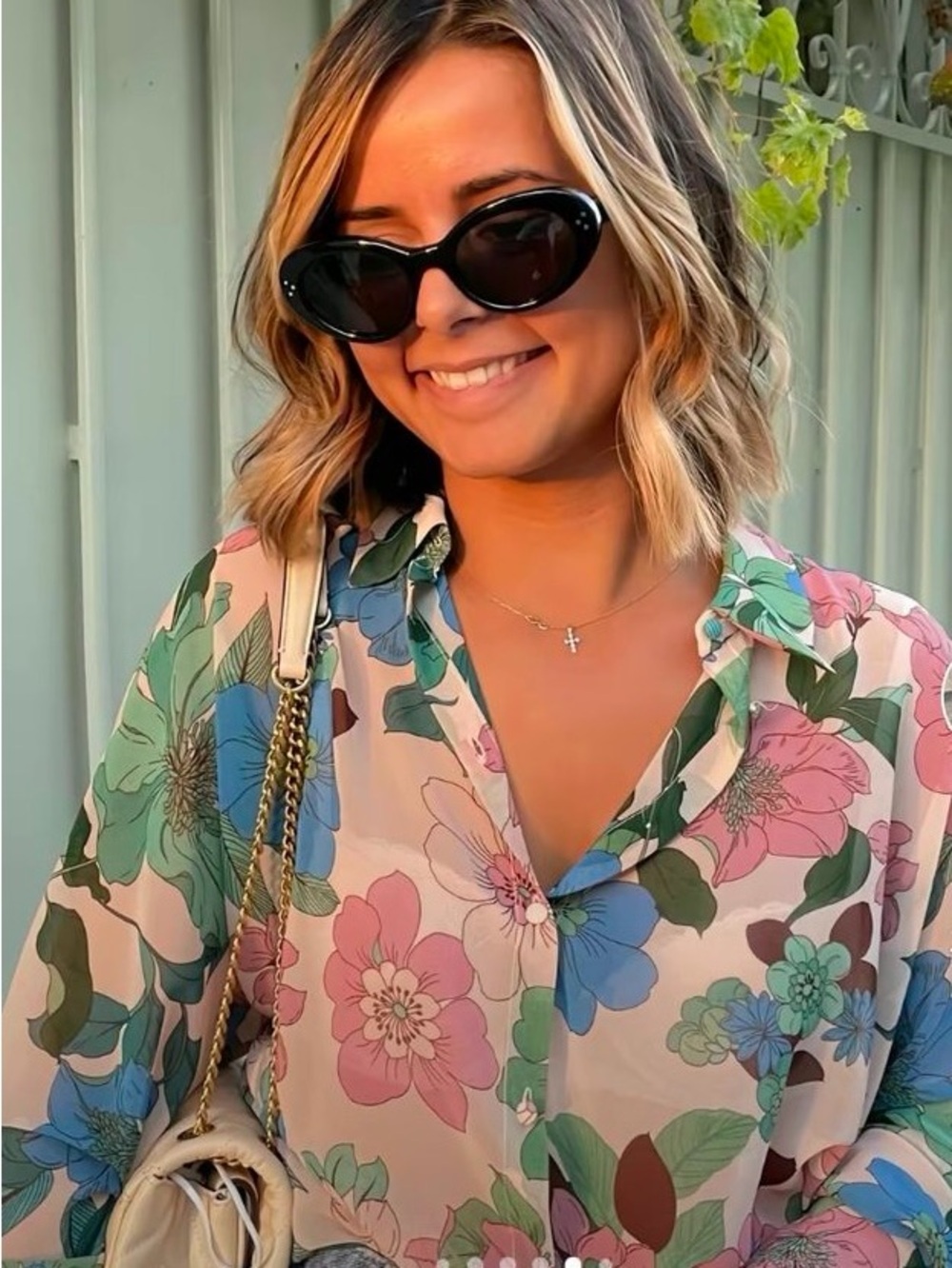 Zara Sheer Floral Print Shirt
